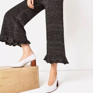 NWT ZARA LEATHER WHITE MID HEEL CÉLINE SIZE 7.5